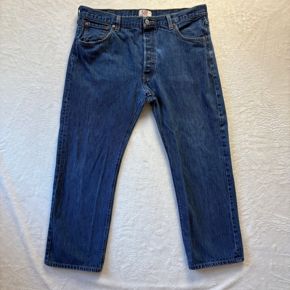 Vtg Levis‎ 501 Jeans Mens Straight Leg Button Fly Blue Denim W40 L29 (38x28.5)